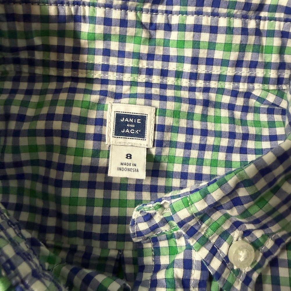 Janie and Jack Lot of 4 LS Boys Plaid Button-Down Shirts Size 8 - Picture 12 of 14